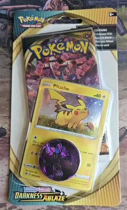 1 x Sealed Pokemon Darkness Ablaze Blister Pack w/ Pikachu Promo - Image 1