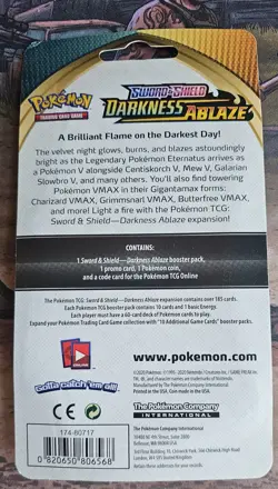 1 x Sealed Pokemon Darkness Ablaze Blister Pack w/ Pikachu Promo - Image 2