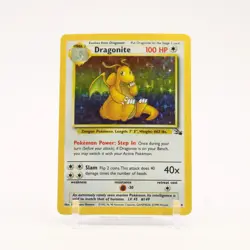 Dragonite - 4/62 Fossil Unlimited Holo Rare Pokemon - MP - Image 1
