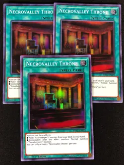 Yugioh Necrovalley Throne SOFU-EN055 1st Super x3 (NM) - Image 1