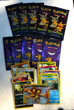 Pokemon 10 Trick or Trade sealed packs, 10 bonus cards & Noivern Break 113/162 - Image 1