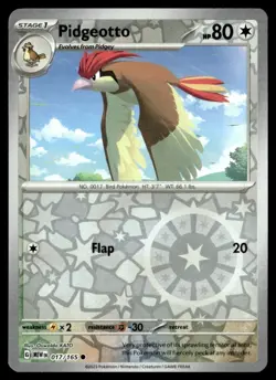 Pidgeotto 017/165 - S&V 151 - Reverse Holo Common - Pokemon TCG Card NM - Image 1
