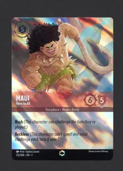 Lorcana Maui - Hero to All - 212/204 - Enchanted The First Chapter NM - Image 1