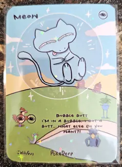 Pokederp JWillyGuy 1st Print Pokemon Fan Art Meow (Mew) Bubble NM or Better - Image 1