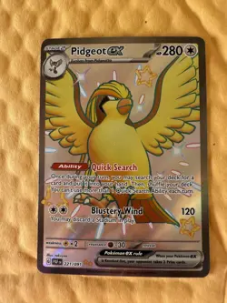 Pidgeot ex 221/091 - SV: Paldean Fates (PAF) Shiny Rare Pokemon TCG NM - Image 1