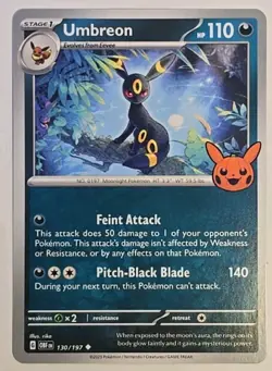 Pokemon TCG Umbreon 130/197 Uncommon Trick or Trade BOOster 2024 NM - Image 2