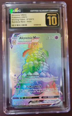 CGC 10 PRISTINE Pokemon Alcremie VMAX #73/72 Rainbow Shining Fates Secret Rare - Image 1