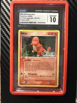 Pokemon CGC 10 Ditto [Charmander] EX Delta Species Promo 61/113 Origins 2007 - Image 1