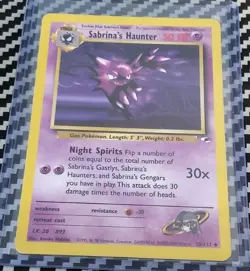 LP Sabrina's Haunter 058/132 Gym Heroes Non Holo Base WotC Pokemon - Image 1