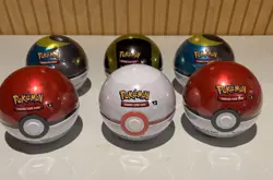 Pokemon TCG Poke Ball Tin C25 & D25 New Factory Sealed Lot Of 6 - Image 1