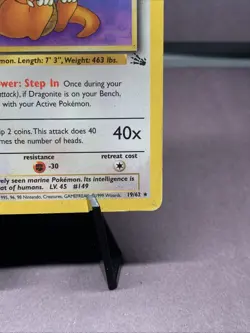 Pokemon TCG Dragonite 19/62 Fossil Set Unlimited Non Holo Rare WOTC VTG 1999 - Image 2