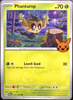 Pokemon Cards 2023 Phantump Trick or Trade BOOster #016/196 Common TCG Halloween - Image 1