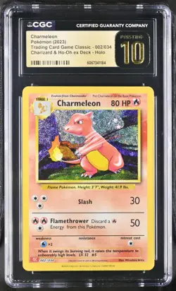 CGC 10 PRISTINE Charmeleon Holo 002/034 Trading Card Game Classic CLC Pokemon - Image 1
