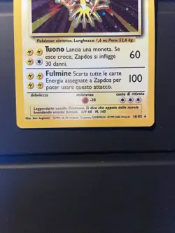 Carta Pokemon Card Zapdos 16/102 Set Base Holo - ITA - Rara - Image 3