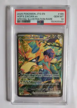 2025 Pokemon Journey Together Hop’s Zacian #186 Special Illustration Rare PSA 10 - Image 1