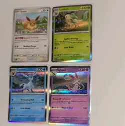 Pokemon Prismatic Evolutions Lot - Eevee, Holo Leafeon, Glaceon, & Sylveon - Image 4