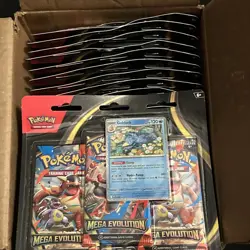 Pokemon TCG Mega Evolution 3 Pack Blister (Golduck) Factory Sealed Lot of 10 - Image 1