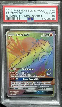 2017 POKEMON SUN & MOONFA/ENTEI GXSHINING LEGENDS - SECRET PSA 10 - Image 3