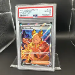 2025 Pokemon Phantasmal Flames Firebreather #119 Ultra Rare EN Graded PSA 10 - Image 5