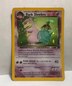 Dark Slowbro Pokemon Team Rocket 12/82 Holo Rare w SWIRL - Image 1