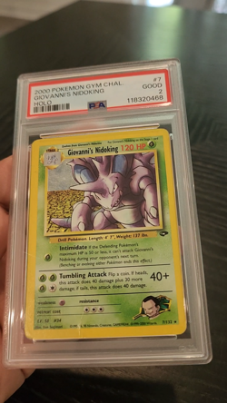 GIOVANNI's NIDOKING - HOLO - PSA 2 - 2000 Pokemon GYM CHALLENGE #7 - Image 2