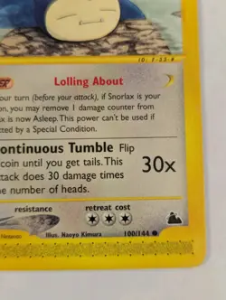 Pokemon TCG Snorlax 100/144 Skyridge MP - Image 5