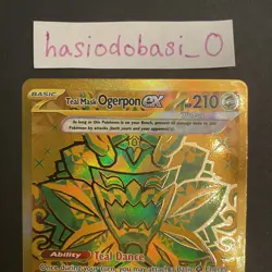 Pokemon Teal Mask Ogerpon ex 177/131 SV: Prismatic Evolutions Hyper Rare Gold NM - Image 2