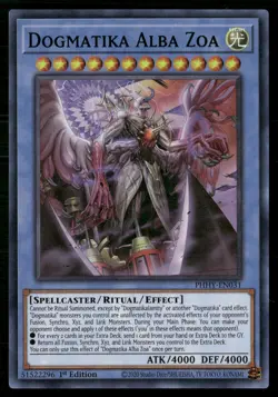 Dogmatika Alba Zoa PHHY-EN031 Super Rare Yu-Gi-Oh 1st Edition Near Mint - Image 1