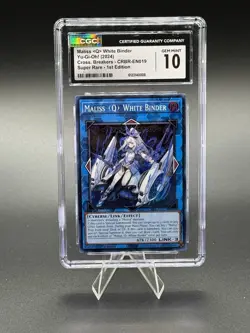 YuGiOh! - Maliss Q WhiteBinder CRBR-EN019 Super Rare 1st Edition CGC 10 - Image 1