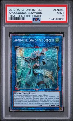 2019 YU-GI-OH! RIRA-EN048 APOLLOUSA, BOW OF THE GODDESS STARLIGHT RARE PSA 9 - Image 1