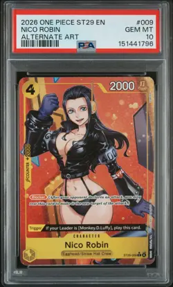 PSA 10 2026 ONE PIECE STARTER DECK ST29-ALTERNATE ART #009 NICO ROBIN - Image 1