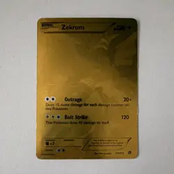 Pokemon Zekrom Gold Foil Card 115/113 Basic Outrage Bolt Strike Dragon - Image 1