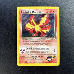 Pokemon Rockets Moltres Holo Rare Card 12/132 Gym Heroes - Image 2