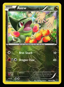 Axew 108/162 Reverse Holo BREAKthrough Pokemon Card - Image 1