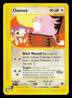 Chansey 72/165 Uncommon Expedition Pokemon Card - Image 1
