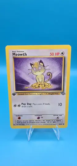 EX - Meowth - 56/64 - 1st Edition - Jungle - Pokemon Card - Image 1