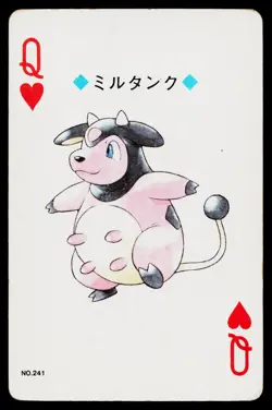 Miltank Queen of Hearts Pokemon Gold Deck Playing Card Heavily Played - Image 1