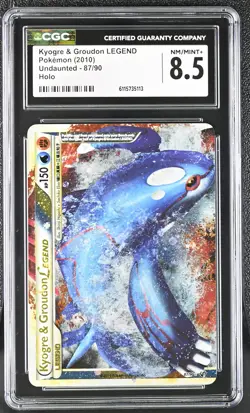 CGC 8.5 Kyogre & Groudon LEGEND 2010 Undaunted Top 87/90 Holo Pokemon Card - Image 1