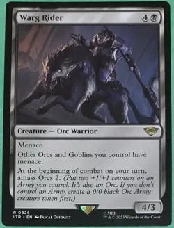 X1 Warg Rider #826 Tales of Middle-Earth Rare MTG Card - NM - Image 1