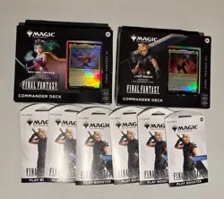 Magic The Gathering Final Fantasy Commander Decks X2 & 6 Booster Packs - Image 1