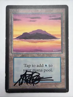 Island #291 Beta Edition Signed by Mark Poole MP MTG Magic The Gathering 1993 - Image 1