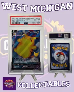 Pokemon TCG Surfing Pikachu Vmax Full Art Celebrations 009/025 PSA 10 - Image 1