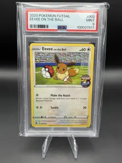 Pokemon TCG Eevee on the Ball 002/005 Futsal Promo Regular PSA 9 - Image 1