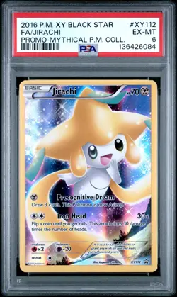 Pokemon XY Promos Full Art Jirachi XY112 PSA 6 Excellent Mint - Image 1