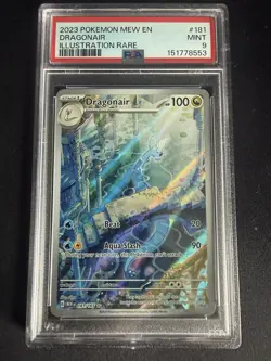 Pokemon Dragonair 181/165 Scarlet & Violet 151 Illustration Rare Holo PSA 9 2023 - Image 1