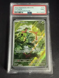 Pokemon TCG Caterpie 172/165 Illustration Rare Holo PSA 9 English - Image 1
