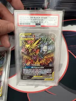 2019 Pokemon Sun & Moon Hidden Fates Moltres Zapdos Articuno GX ETB Promo PSA 10 - Image 1