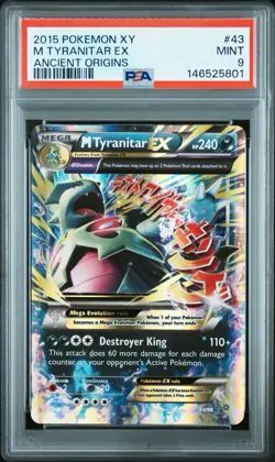 PSA 9 M Tyranitar EX 43/98 XY Ancient Origins 2015 Pokemon - Image 1