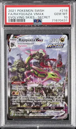 2021 POKEMON SWORD & SHIELD EVOLVING SKIES SECRET FULL ART/RAYQUAZA VMAX PSA 10 - Image 1