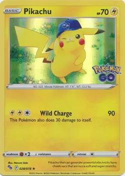 Pikachu 028/078 Holo Rare Pokemon GO Pokemon Holo Lightly Played - Image 1